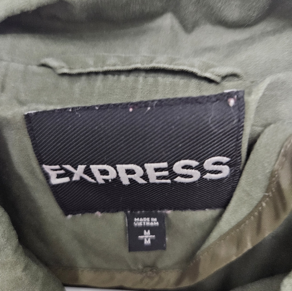 Express Green Drawstring Utility Jacket Medium - image 3